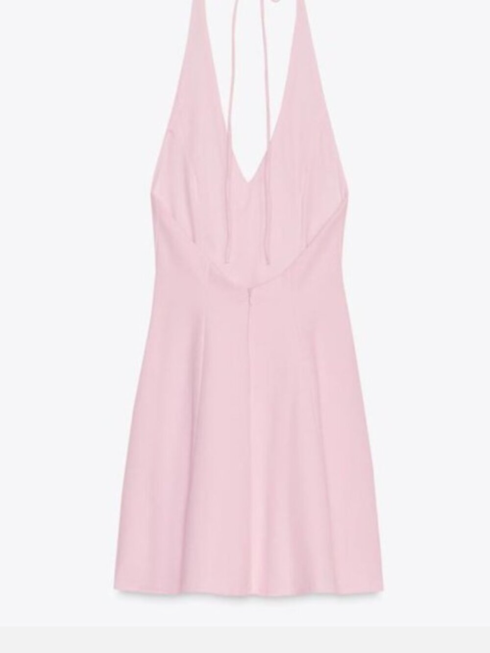 ZARA Pink Halter Mini Dress Pastel Size Large Euro Summer Coquette Indie - Picture 7 of 10